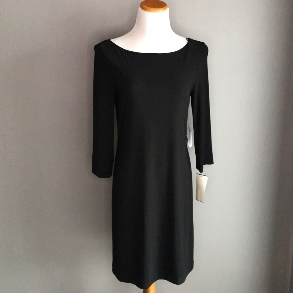 ABS By Allen Schwartz Black Knit Dress Med NWT
